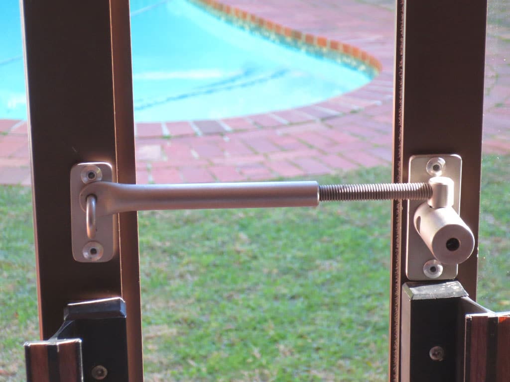 Secure aluminium doors open