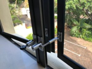 minilatch installed to provide extra layer of window security